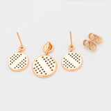 Pozlacená Slitinová Sada s Červeným Emporia® Křišťálem a Bílým Emporia® Křišťálem ( Náušnice+Přívěsek )