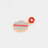 Pozlacená Slitinová Sada s Červeným Emporia® Křišťálem a Bílým Emporia® Křišťálem ( Náušnice+Přívěsek )