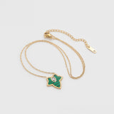 Pozlacená Slitinová Sada se Zeleným Emporia® Křišťálem a Bílým Emporia® Křišťálem ( Náhrdelník+Náušnice )