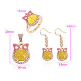 Pozlacená Slitinová Sada se Žlutým Emporia® Křišťálem a Bílým Emporia® Křišťálem ( Náušnice+Prsten+Přívěsek )