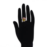 Pozlacená Slitinová Sada se Žlutým Emporia® Křišťálem a Bílým Emporia® Křišťálem ( Náušnice+Prsten+Přívěsek )