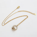 Pozlacená Slitinová Sada s Bílým Emporia® Křišťálem ( Náhrdelník+Náušnice+Přívěsek )