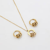 Pozlacená Slitinová Sada s Bílým Emporia® Křišťálem ( Náhrdelník+Náušnice+Přívěsek )