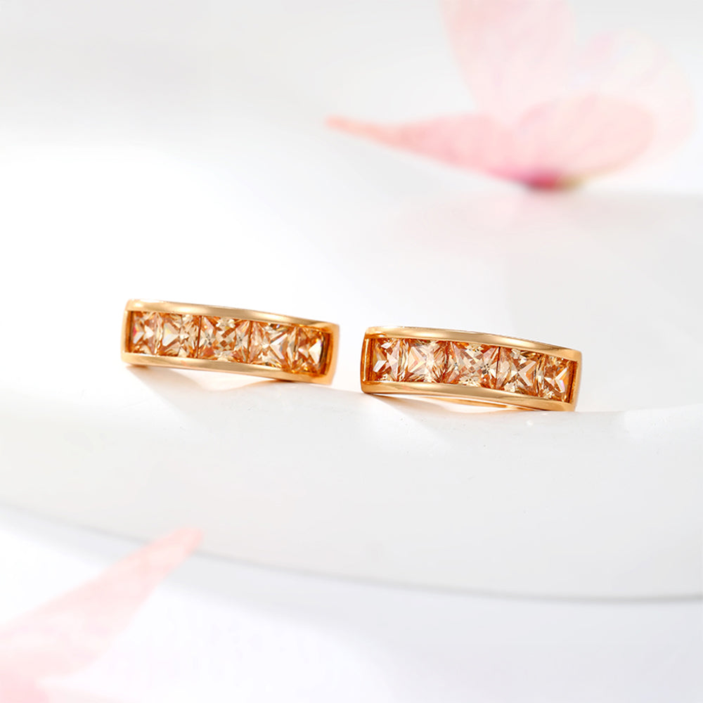 Pozlacené Slitinové Náušnice s Bílým Emporia® Křišťálem