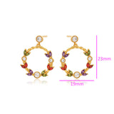 Pozlacené Slitinové Náušnice s Červeným Emporia® Křišťálem a Bílým Emporia® Křišťálem