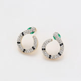 Pozlacená Slitinová Sada se Zeleným Emporia® Křišťálem a Bílým Emporia® Křišťálem ( Náhrdelník+Náušnice )