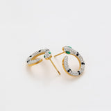 Pozlacená Slitinová Sada se Zeleným Emporia® Křišťálem a Bílým Emporia® Křišťálem ( Náhrdelník+Náušnice )