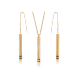 Pozlacená Slitinová Sada s Červeným Emporia® Křišťálem ( Náhrdelník+Náušnice+Přívěsek )