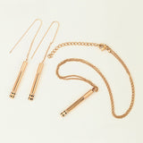 Pozlacená Slitinová Sada s Červeným Emporia® Křišťálem ( Náhrdelník+Náušnice+Přívěsek )