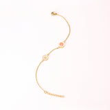 Pozlacená Slitinová Sada s Růžovým Emporia® Křišťálem a Bílým Emporia® Křišťálem ( Náhrdelník+Náramek )