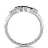 Stříbrný Prsten s Modrým Diamantem a Bílým Diamantem