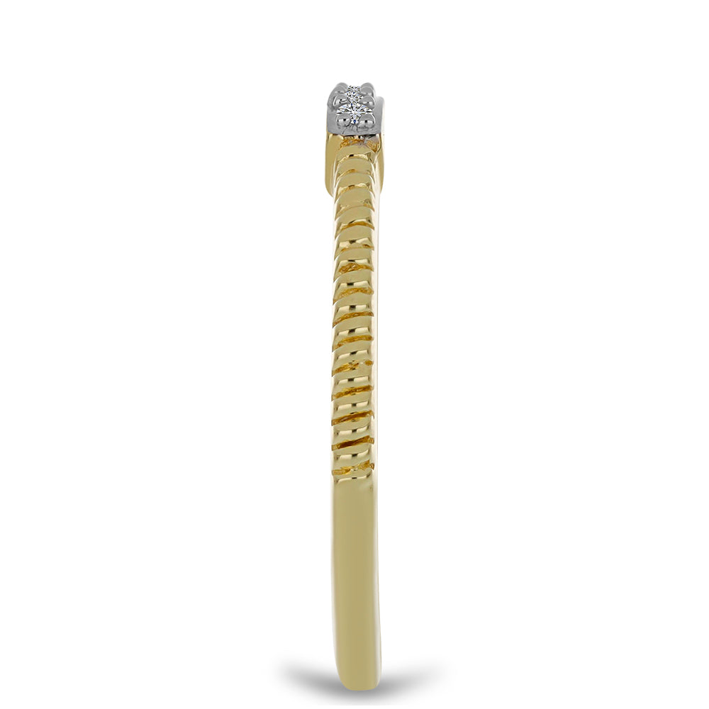 Pozlacený Stříbrný Prsten s Bílým Diamantem