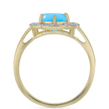 Pozlacený Stříbrný Prsten s Aqua Chalcedonem a Bílým Topazem