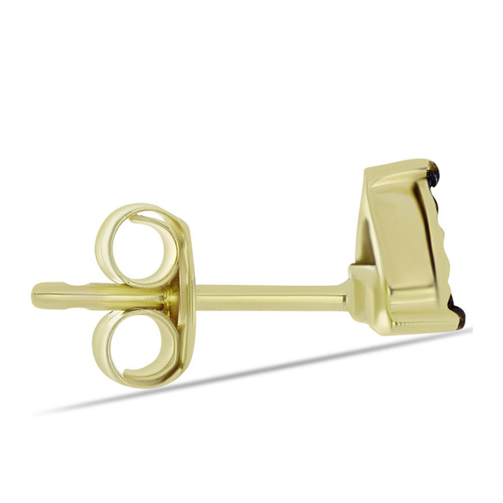 Pozlacené stříbro 925/1000 Náušnice s Modrým Diamantem - Karátové číslo: 0.02. přibližná hmotnost: 1.09 gramů