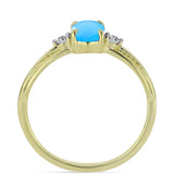 Pozlacený Stříbrný Prsten s Aqua Chalcedonem a Bílým Topazem