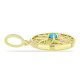 Pozlacené Stříbro 925/1000 - Přívěsek s Tyrkysem Sleeping Beauty - Karátové číslo: 0.11. přibližná hmotnost: 2.85 gramů