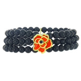 Pozlacené stříbro 925/1000 Náramek s Černým spinelem a se Smaltem - Karátové číslo: 141.78. přibližná hmotnost: 33.62 gramů