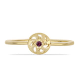 Pozlacená Stříbrná Sada s Purpurovým Diamantem ( Náušnice+Prsten+Přívěsek )