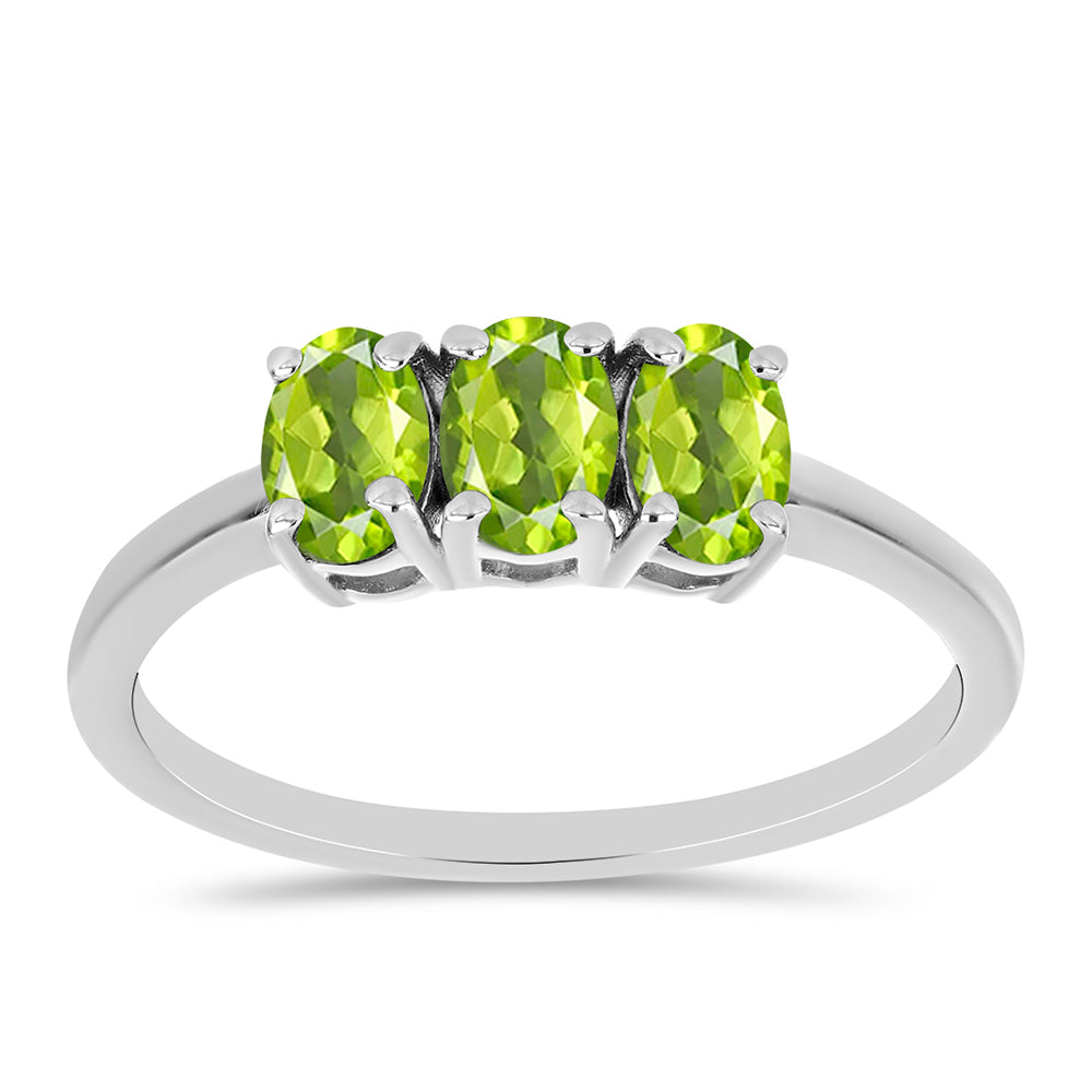 Stříbrný Prsten s Čchang-pajským Peridotem