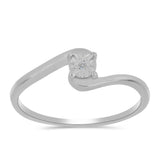 Stříbrný Prsten s Bílým Diamantem
