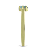 Pozlacené Stříbro 925/1000 - Prsten s Labradoritem a Bílým Topazem - Karátové číslo: 0.17. přibližná hmotnost: 1.55 gramů