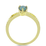 Pozlacené Stříbro 925/1000 - Prsten s Labradoritem - Karátové číslo: 0.62. přibližná hmotnost: 2.51 gramů