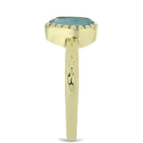 Pozlacené stříbro 925/1000 Prsten s Labradoritem - Karátové číslo: 1.12. přibližná hmotnost: 2.69 gramů