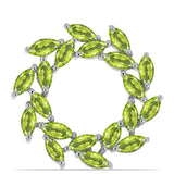 Stříbrný Brož s Čchang-pajským Peridotem