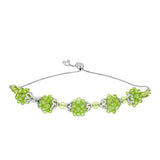 Stříbrný Náramek s Čchang-pajským Peridotem
