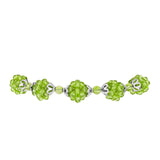 Stříbrný Náramek s Čchang-pajským Peridotem