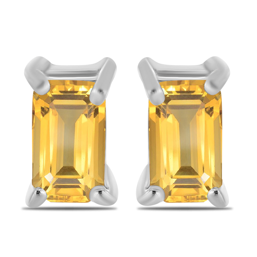 Stříbro 925/1000 Náušnice s Uralským Citrínem - Karátové číslo: 0.54. přibližná hmotnost: 1.03 gramů