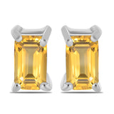 Stříbro 925/1000 Náušnice s Uralským Citrínem - Karátové číslo: 0.54. přibližná hmotnost: 1.03 gramů