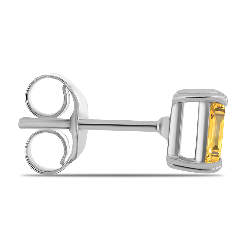 Stříbro 925/1000 Náušnice s Uralským Citrínem - Karátové číslo: 0.54. přibližná hmotnost: 1.03 gramů