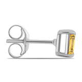 Stříbro 925/1000 Náušnice s Uralským Citrínem - Karátové číslo: 0.54. přibližná hmotnost: 1.03 gramů