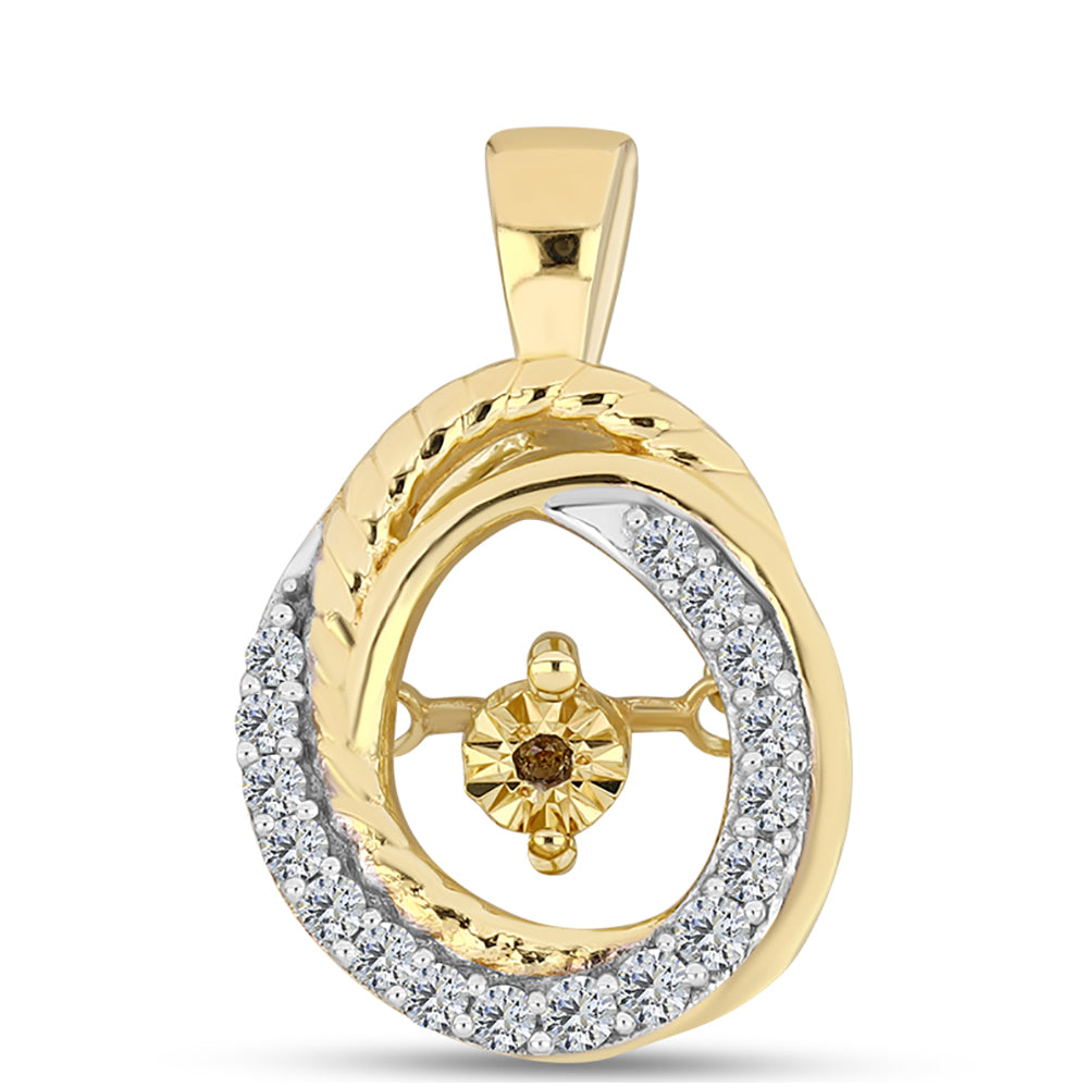 Pozlacený Stříbrný Přívěsek s Cognac Diamantem a Bílým Topazem