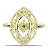 Pozlacený Stříbrný Prsten s Cognac Diamantem