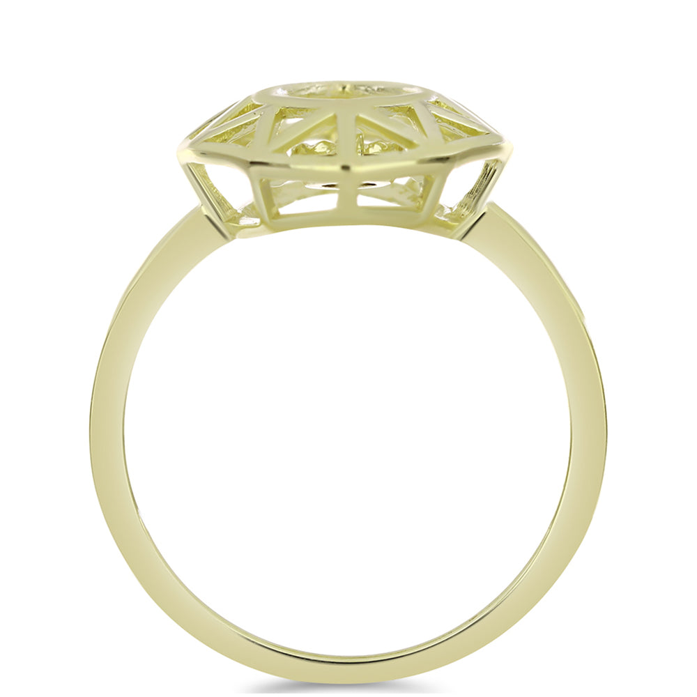 Pozlacený Stříbrný Prsten s Cognac Diamantem