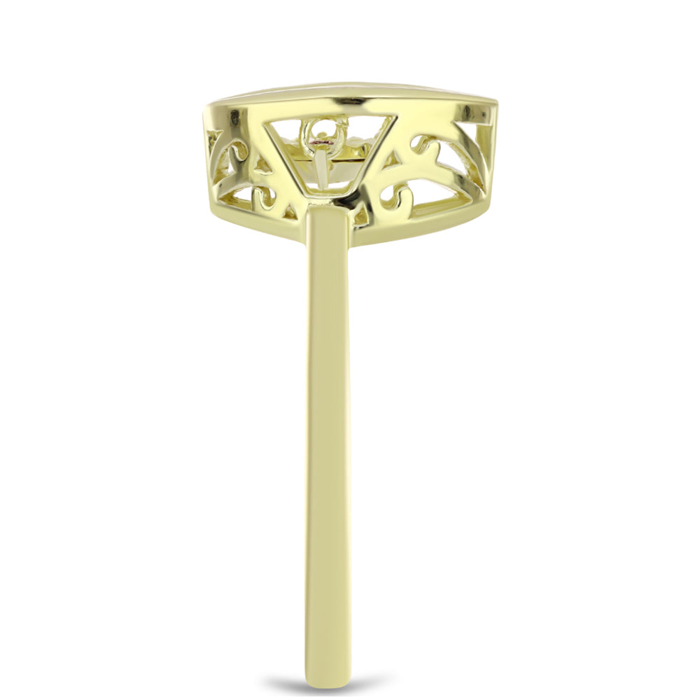 Pozlacený Stříbrný Prsten s Cognac Diamantem