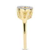 Pozlacený Stříbrný Prsten s Cognac Diamantem a Bílým Topazem