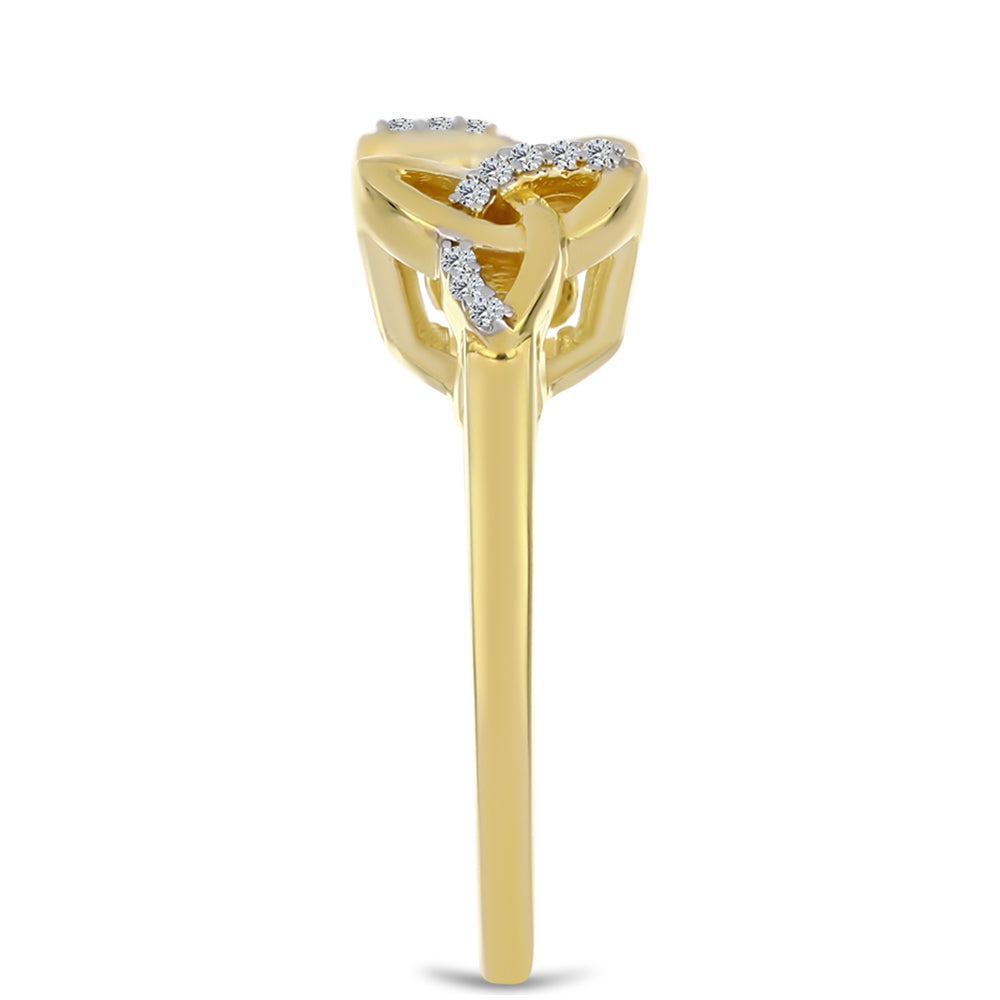Pozlacený Stříbrný Prsten s Cognac Diamantem a Bílým Topazem