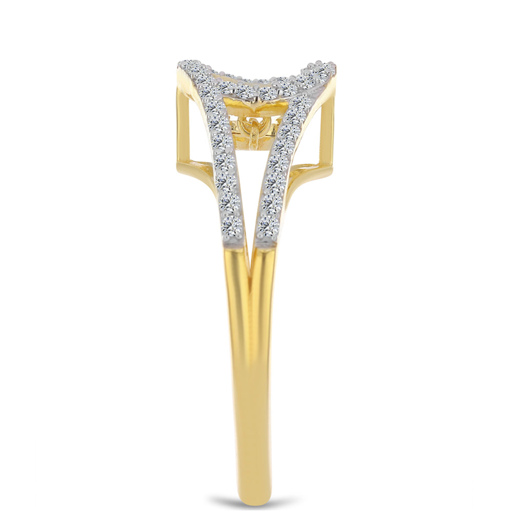 Pozlacený Stříbrný Prsten s Cognac Diamantem a Bílým Topazem