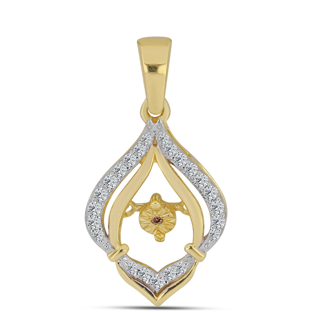 Pozlacený Stříbrný Přívěsek s Cognac Diamantem a Bílým Topazem