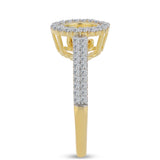Pozlacený Stříbrný Prsten s Cognac Diamantem a Bílým Topazem