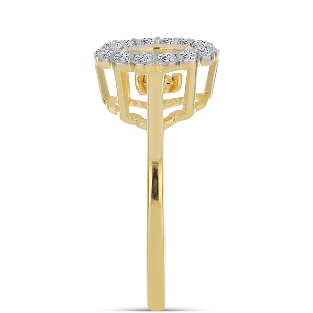 Pozlacený Stříbrný Prsten s Cognac Diamantem a Bílým Topazem