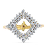 Pozlacený Stříbrný Prsten s Cognac Diamantem a Bílým Topazem