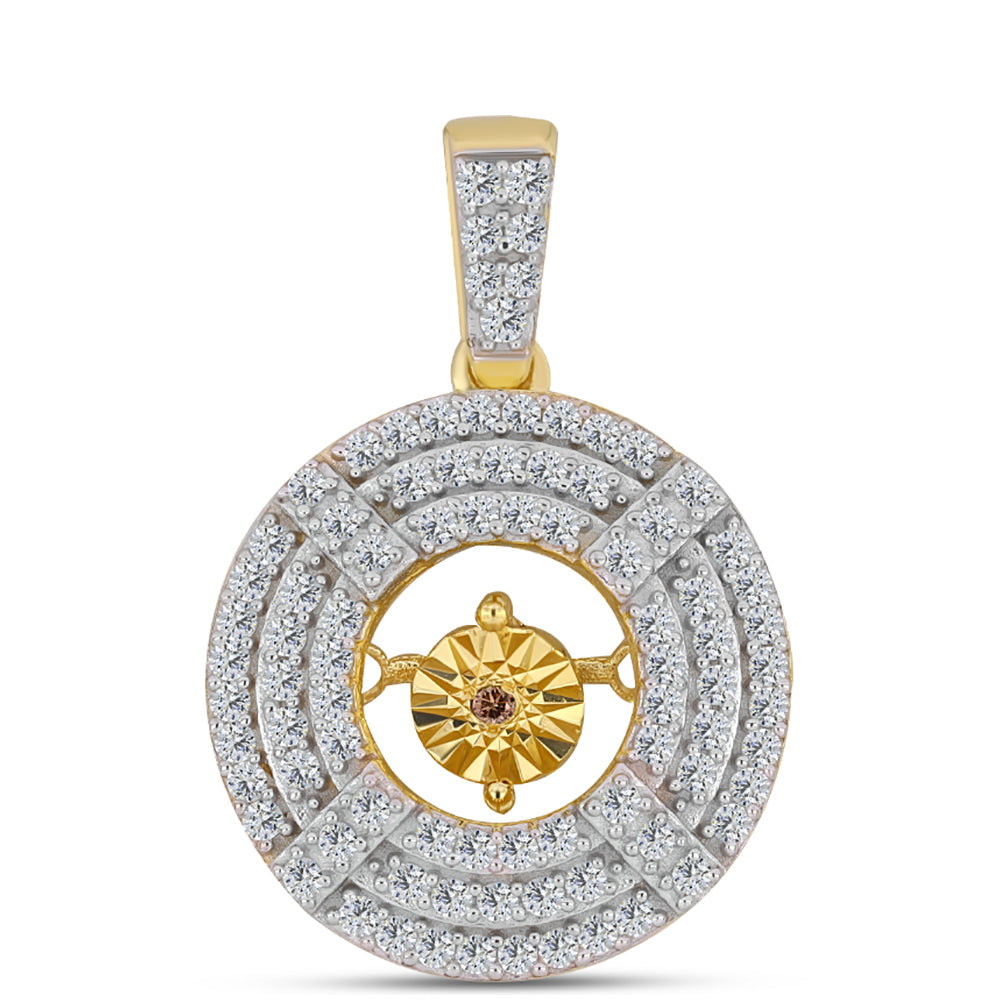 Pozlacený Stříbrný Přívěsek s Cognac Diamantem a Bílým Topazem