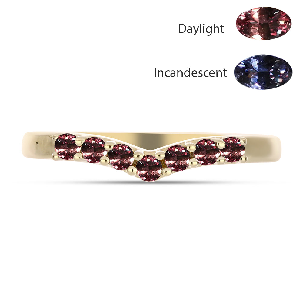 Pozlacený Stříbrný Prsten s Tsivorským Měňavým Granátem