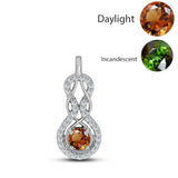 Stříbro 925/1000 Přívěsek s Certifikovaný Anatolským zultanitem pěstovaný v laboratoři a Bílým Topazem - Karátové číslo: 0.86. přibližná hmotnost: 1.94 gramů