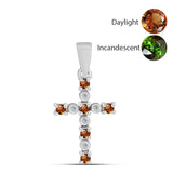 Stříbro 925/1000 Přívěsek s Certifikovaný Anatolským zultanitem pěstovaný v laboratoři a Bílým Topazem - Karátové číslo: 0.3. přibližná hmotnost: 1.11 gramů