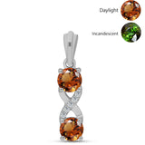 Stříbro 925/1000 Přívěsek s Certifikovaný Anatolským zultanitem pěstovaný v laboratoři a Bílým Topazem - Karátové číslo: 1.16. přibližná hmotnost: 1.37 gramů